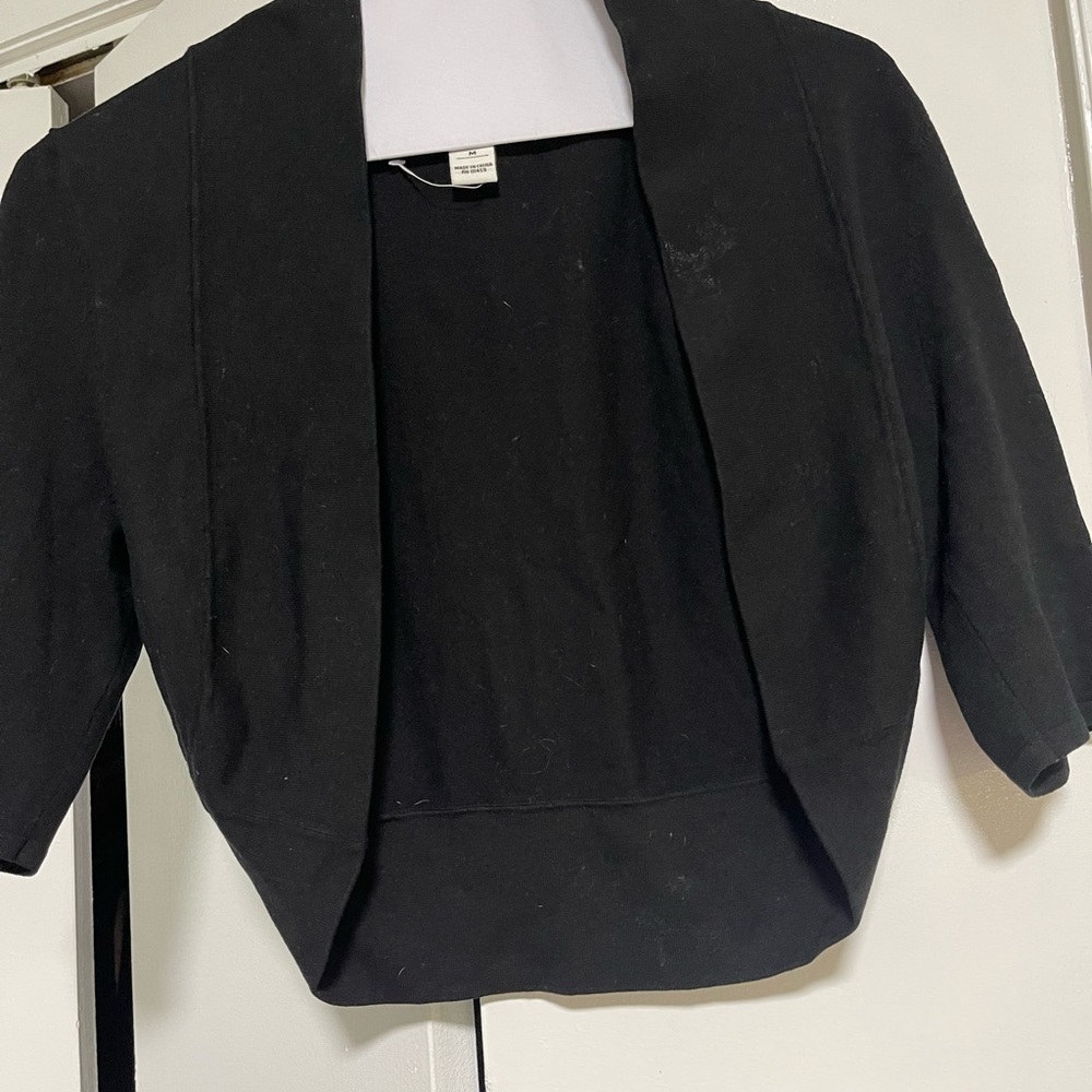 White House Black Market Black Boleros Short Sleeve Sweater